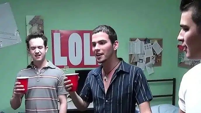 Kinky college guys have hardcore anal sex in the dorm room
